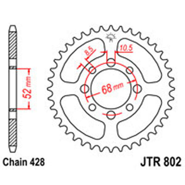 JT JT Rear Sprockets R/W 802-39T KAW